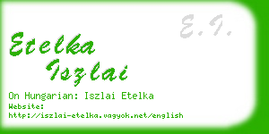 etelka iszlai business card